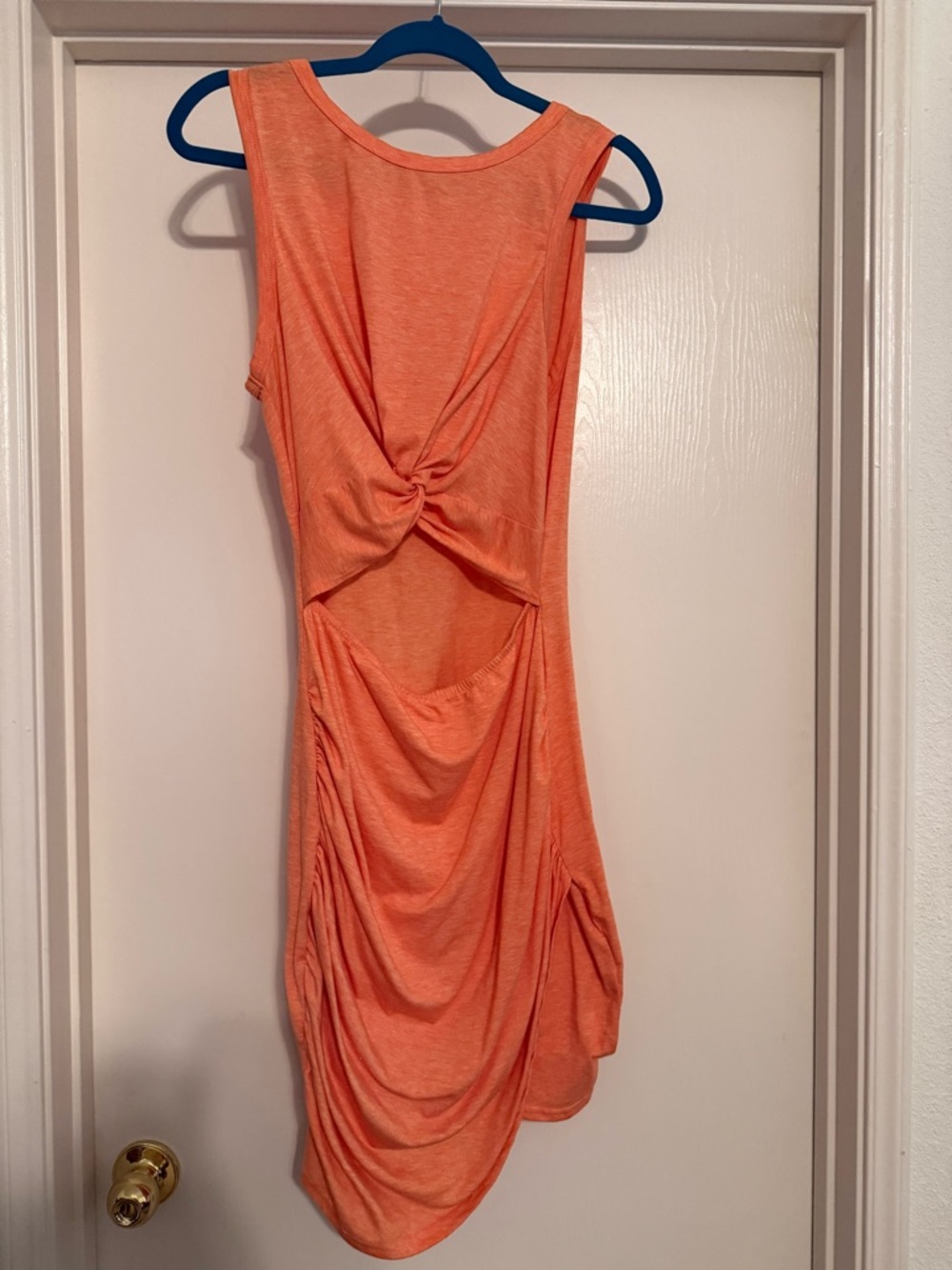 Sleeveless Twist Cutout Orange Dress